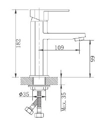 Смеситель для раковины, нержавеющая сталь HB10806
